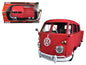 Volkswagen Type 2 (T1) Double Cab Pickup Truck Wax Red 1/24 Diecast Model Car by Motormax  free shipping USA