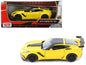 2019 Chevrolet Corvette ZR1 Yellow with Black Accents 1/24 Diecast Model Car by Motormax  free shipping USA