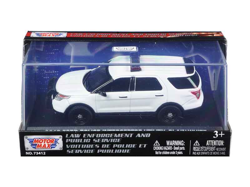 2015 Ford Police Interceptor Utility Plain White 1/43 Diecast Model Car by Motormax  free shipping USA