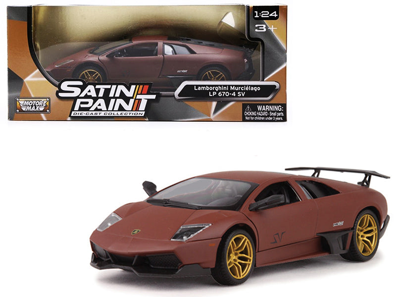 Lamborghini Murcielago LP 670-4 SV Matte Brown 1/24 Diecast Model Car by Motormax  free shipping USA