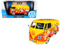 Volkswagen Type 2 (T1) Delivery Van Flower Power 1/24 Diecast Car Model by Motormax  free shipping USA