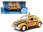 1966 Volkswagen Beetle "Follow Me" Airport Safety Vehicle Yellow with Black Stripes 1/24 Diecast Model Car by Motormax  free shipping USA