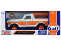 1978 Ford Bronco Light Blue and Orange "Gulf Oil" "Gulf Die-Cast Collection" 1/24 Diecast Model Car by Motormax  free shipping USA