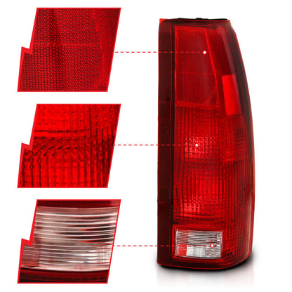 ANZO 1988-1999 Chevy C1500 Taillight Red/Clear Lens (OE Replacement) 311301