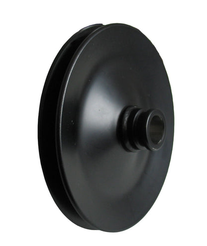 Borgeson - Power Steering Pulley - P/N: 801105 - Black Steel Power Steering Pump Pulley. 5-1/2 In. Diameter 1-Row V-Belt Press-on Style.