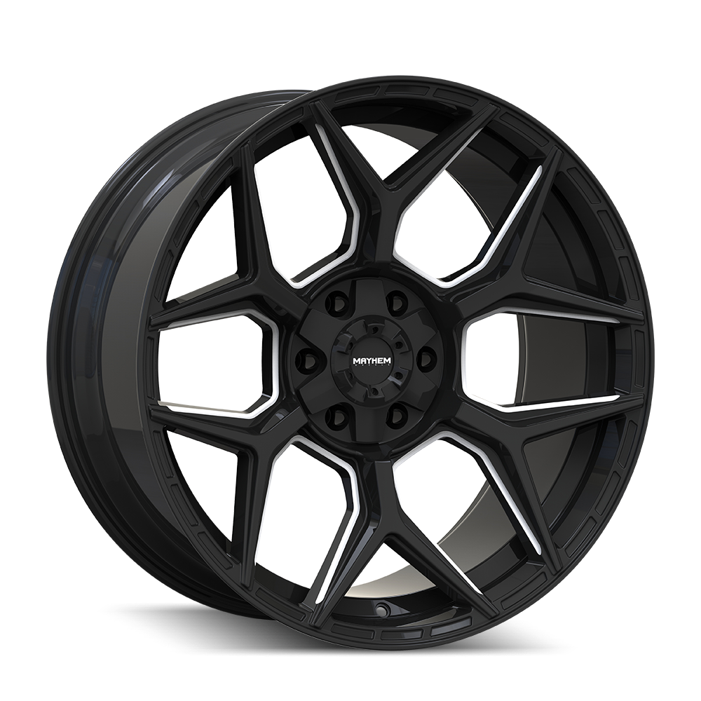 MAYHEM VANQUISH 8119 GLOSS BLACK MILLED 20X9 6-135/6-139.7 0MM 106.1MM