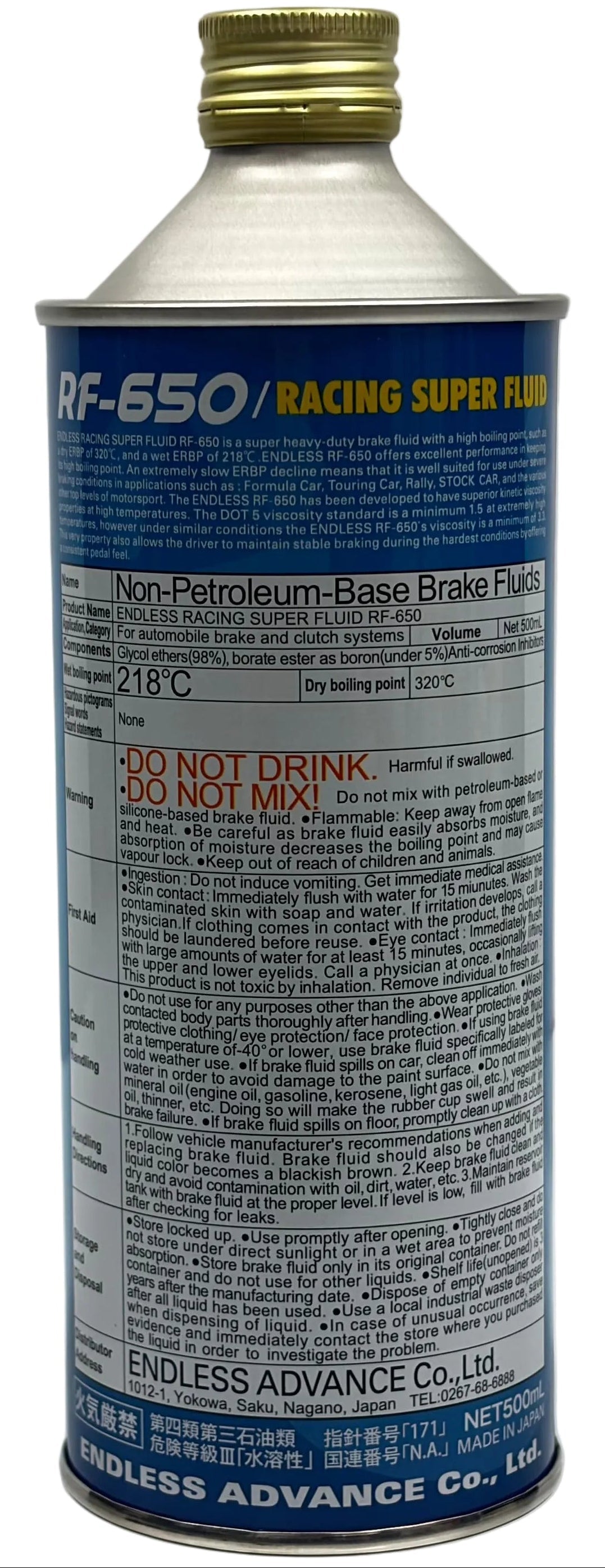 Endless RF650 Racing Brake Fluid 500 mL