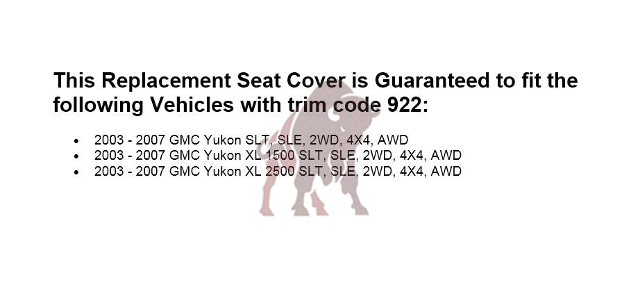 2003-2007 GMC Yukon Seat Cover In Light Gray: (pewter) Choose From Variation