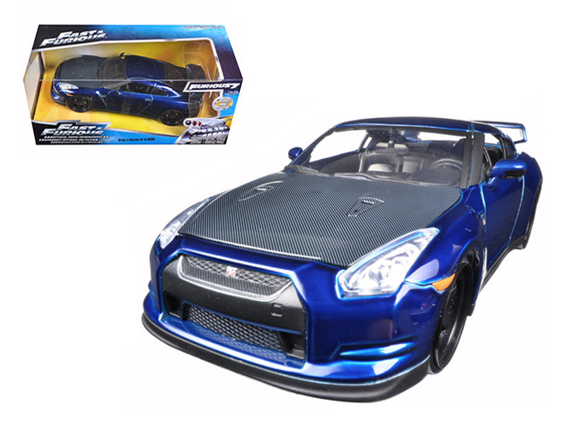 Brian's 2009 Nissan GTR R35 Blue "Fast & Furious 7" Movie 1/24 Diecast Model Car by Jada  free shipping USA
