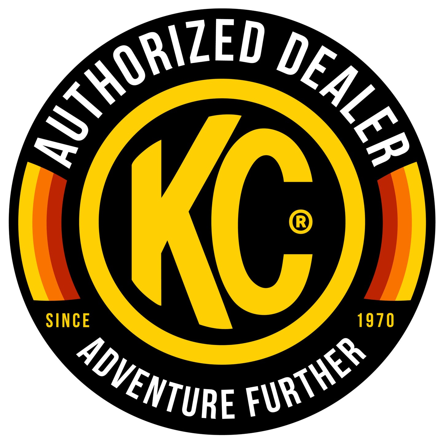 KC Hilites 8 In Decal - Authorized KC Dealer
