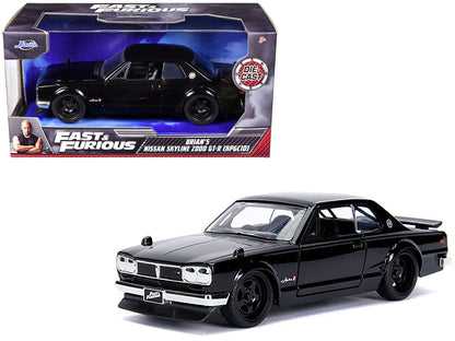 Brian's Nissan Skyline 2000 GT-R (KPGC10) Black "Fast & Furious" Movie 1/32 Diecast Model Car by Jada  free shipping USA