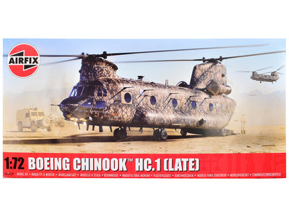 Level 3 Model Kit Boeing Chinook HC.1 (Late Production) Helicopter with 2 Scheme Options 1/72 Plastic Model Kit by Airfix  free shipping USA
