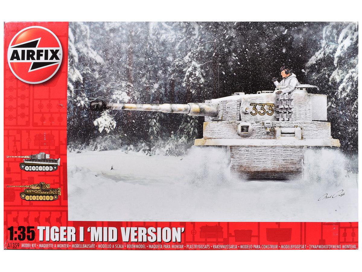 Level 3 Model Kit Tiger I "Mid Version" Tank with 2 Scheme Options 1/35 Plastic Model Kit by Airfix  free shipping USA