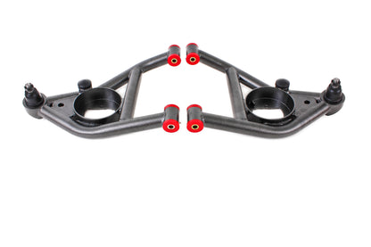 BMR Suspension - A-arms Lower DOM Non-adjustable Polyurethane Bushings Front Bump Stops - AA006H