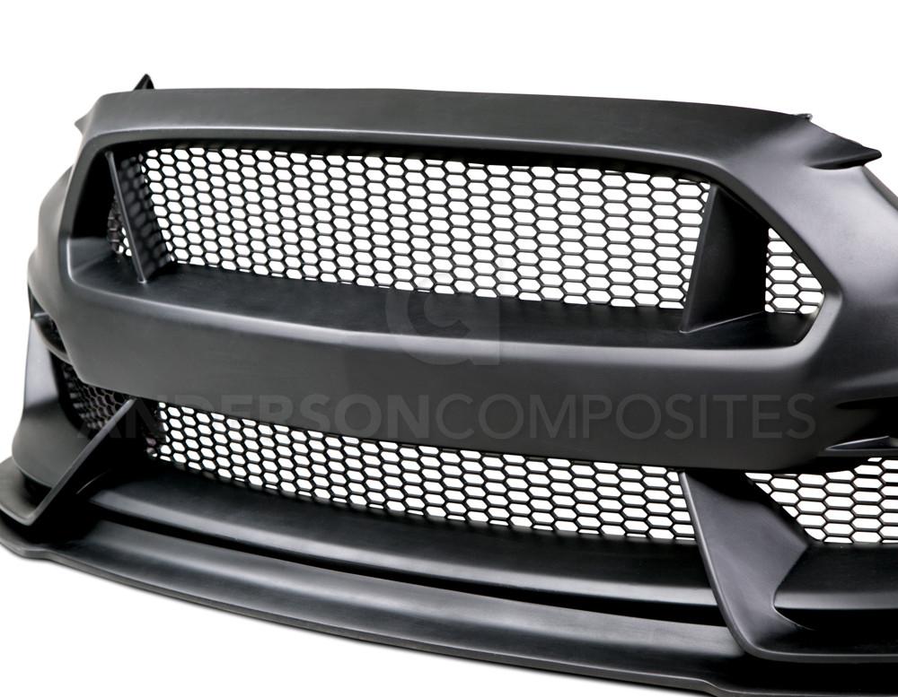 Anderson Composites AC-FB15FDMU-GR-GF Type-GR (GT350 Style) Fiberglass Front Bumper For 2015-2017 Ford Mustang