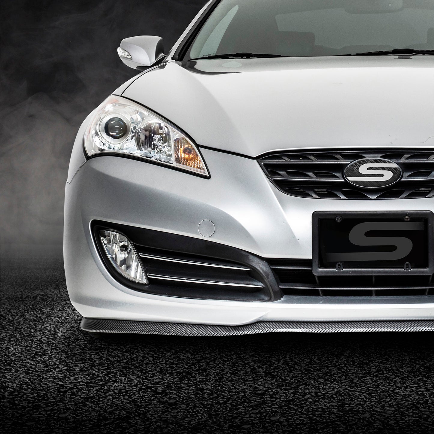 TYPE S 98 In. Universal Front Bumper Rubber Lip Kit W/ Adhesive Screws CarbonFBR