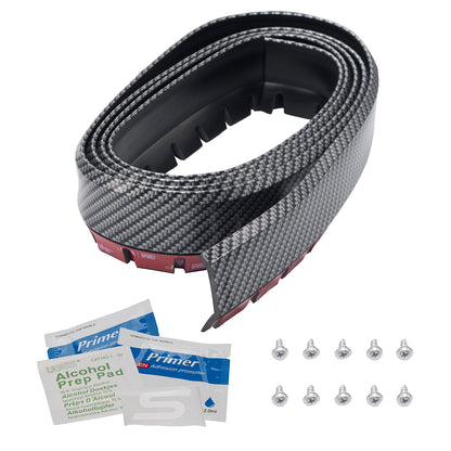 TYPE S 98 In. Universal Front Bumper Rubber Lip Kit W/ Adhesive Screws CarbonFBR