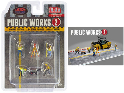 "Public Works 2" 6 piece Diecast Figure Set (4 Figures 1 camera 1 wheelbarrow) Limited Edition to 3600 pieces Worldwide for 1/64 scale models by American Diorama  free shipping USA