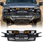 American Modified Armor Grille With Off-Road Lights - Glossy Black - AMCHCA00125