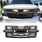 American Modified Armor Front Grille W/ Amber Lights And Emblem Base Matte Black - AMCHCA00133
