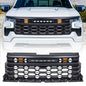 American Modified Armor Grille W/ LED Off-Road Amber Lights & Front Camera Bracket - Matte Black - AMCHCA00140