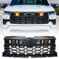American Modified Armor Grille W/ LED Amber Lights Emblem Base & Front Camera Bracket-Matte Black - AMCHCA00141
