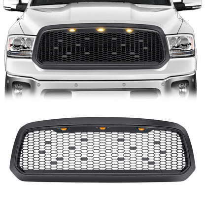 American Modified Mesh Grille W/ Amber Lights Matte Black - AMDEBA00102
