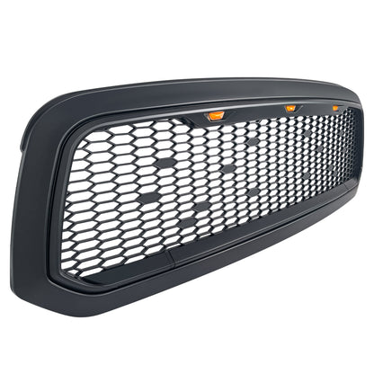 American Modified Mesh Grille W/ Amber Lights Matte Black - AMDEBA00102