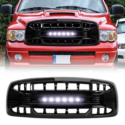 American Modified Armor Grille With Off-Road Lights - Glossy Black - AMDEBA00145