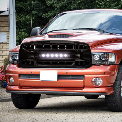 American Modified Armor Grille With Off-Road Lights - Glossy Black - AMDEBA00145