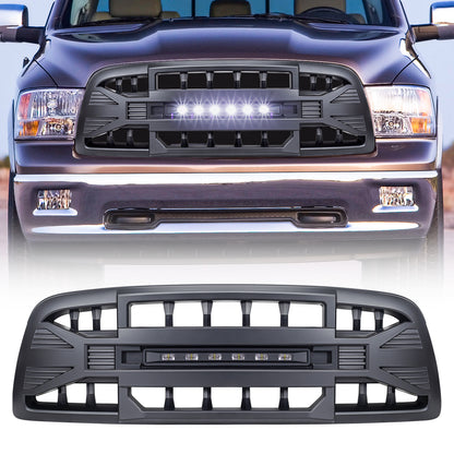 American Modified Armor Grille With LED Off-Road Lights - Matte Black - AMDEBA00146