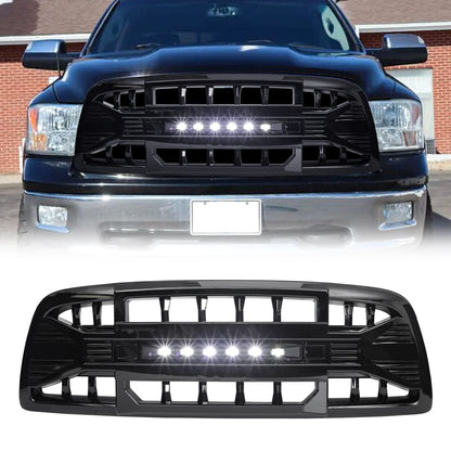 American Modified Armor Grille With Off-Road Lights - Glossy Black - AMDEBA00147