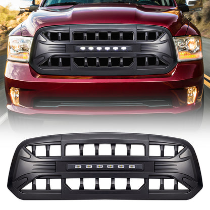 American Modified Armor Grille With LED Off-Road Lights - Matte Black - AMDEBA00150