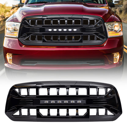 American Modified Armor Grille With Off-Road Lights - Glossy Black - AMDEBA00151