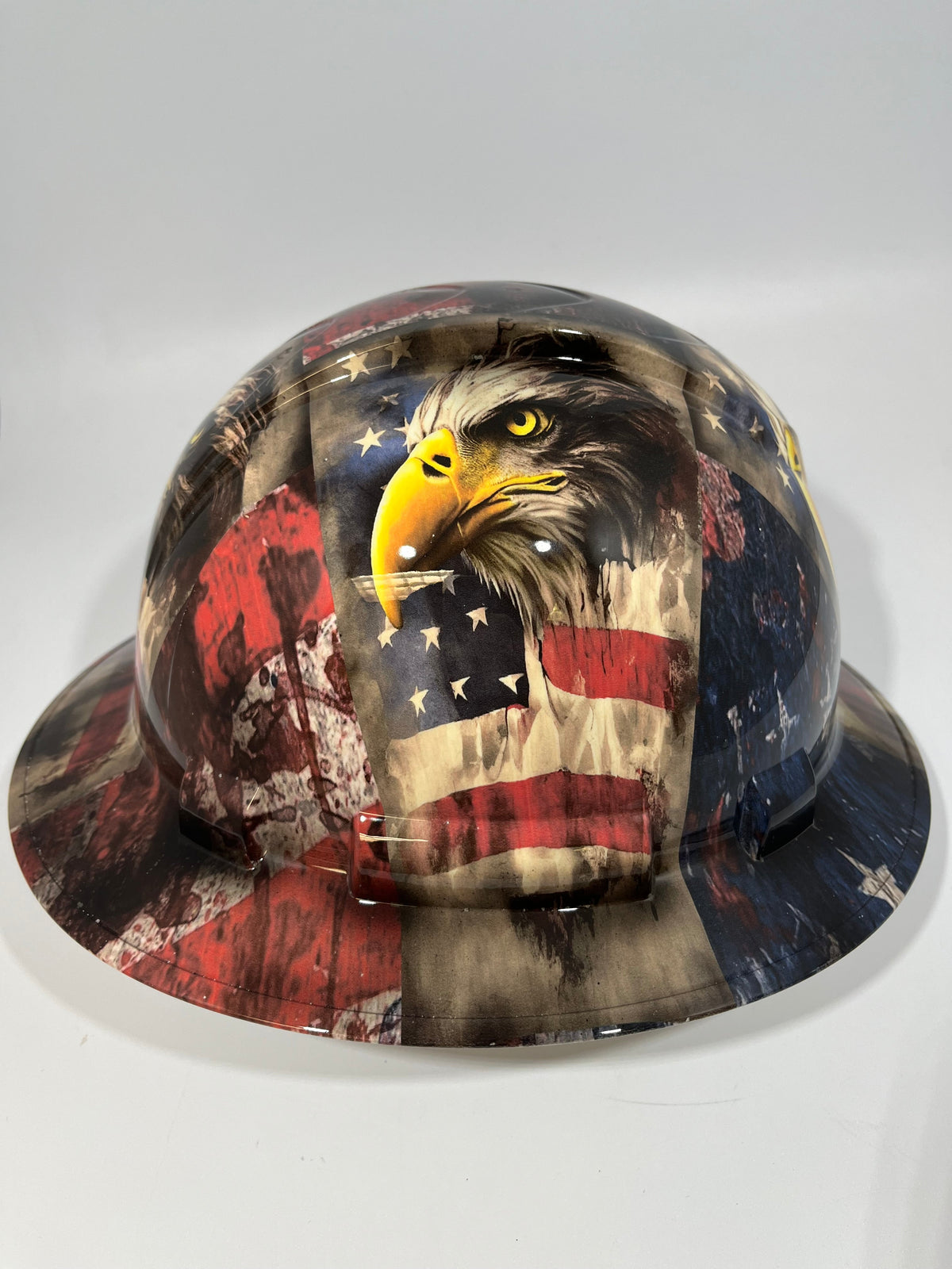 Full Brim Hard Hat Hydro Dipped American Flag Intense Eagle