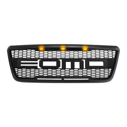 American Modified Raptor Style Upper Grille W/ Amber Lights Matte Black - AMFMAA00107