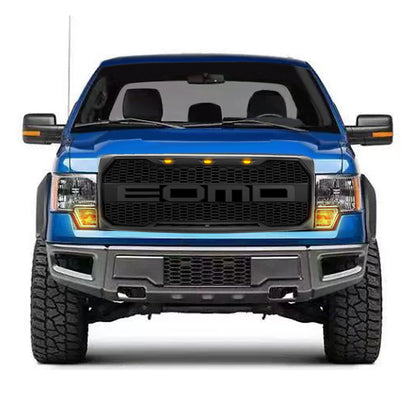 American Modified Raptor Style Upper Grille W/ Amber Lights Matte Black - AMFMAA00108
