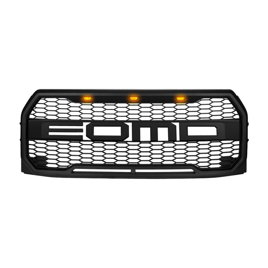 American Modified Raptor Style Upper Grille W/ Amber Lights Matte Black - AMFMAA00109