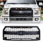 American Modified Raptor Style Grill W/ Amber Lights & Emblem Holder Matte Black - AMFMAA00160