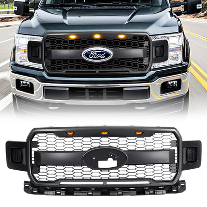 American Modified Raptor Style Mesh Grille With Amber Lights - AMFMAA00161