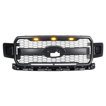 American Modified Raptor Style Mesh Grille With Amber Lights - AMFMAA00161