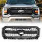American Modified Raptor Style Mesh Grille With Amber Lights And Emblem Base - AMFMAA00162
