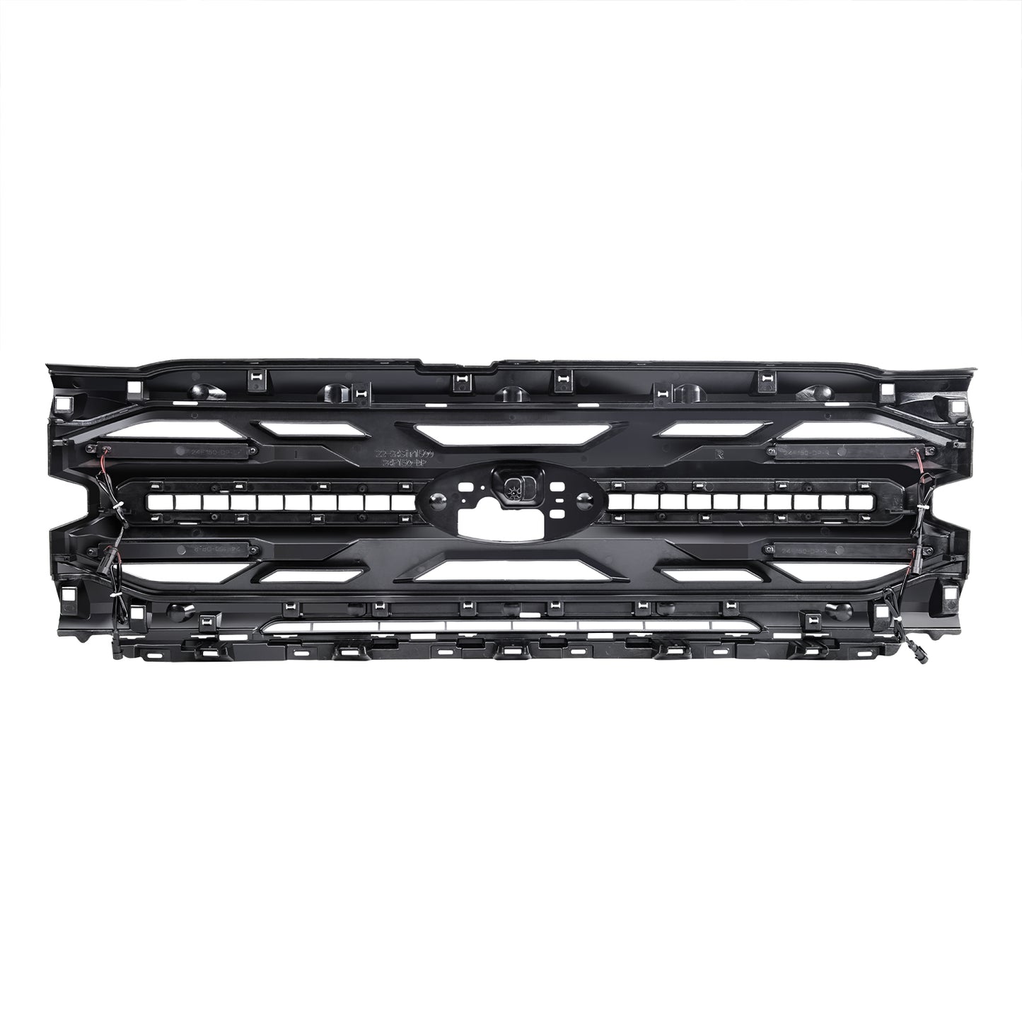 American Modified Armor Grille W/ Amber Lights & OEM Emblem Hole - Matte Black - AMFMAA00177