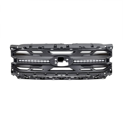 American Modified Armor Grille W/ DRL Amber Lights & OEM Emblem Hole - Matte Black - AMFMAA00181