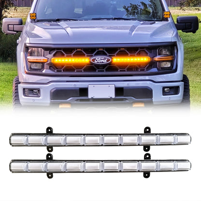 American Modified LED Grille DRL W/ Sequential Turn Signal Clear Lens - AMFMAA00185
