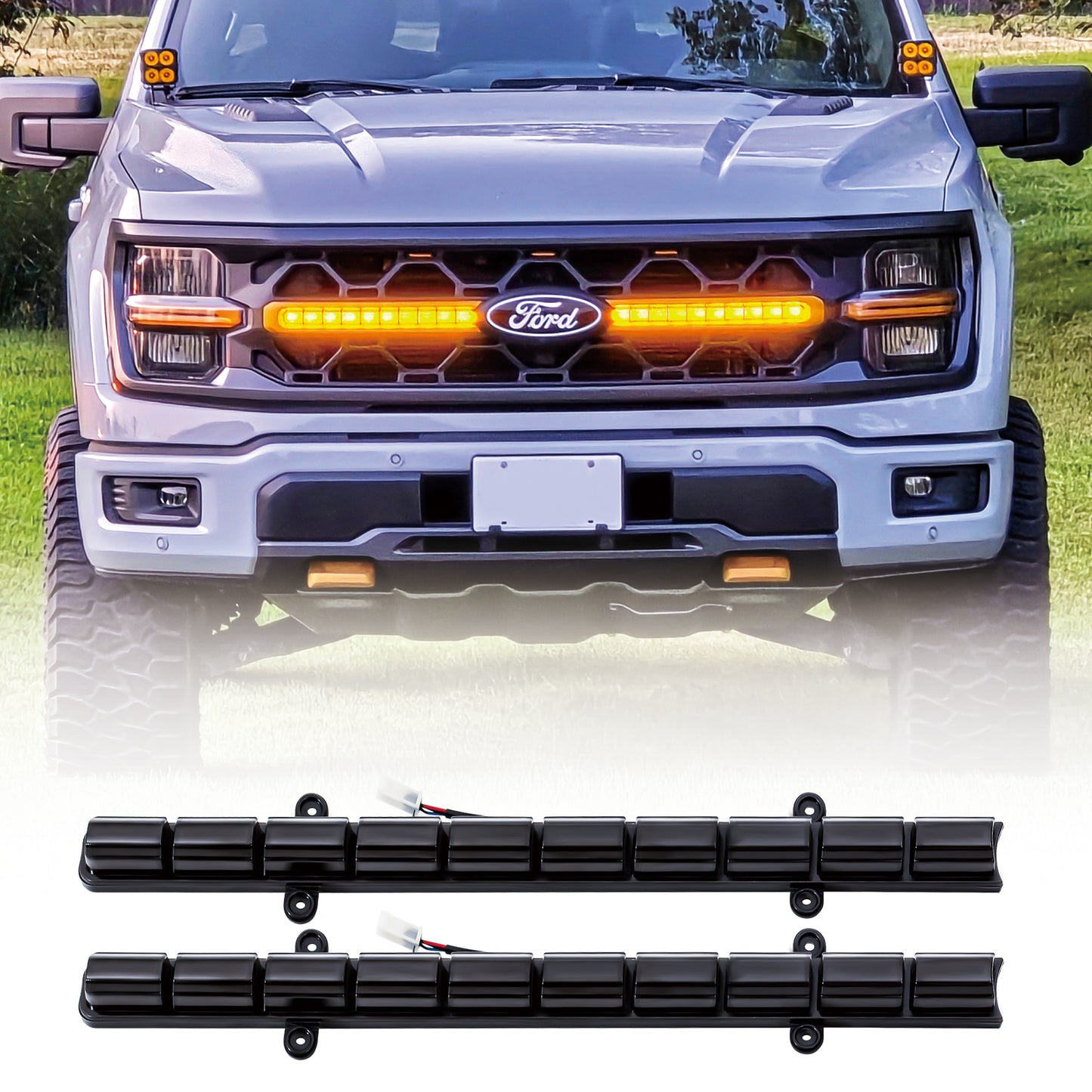 American Modified Smoked LED Amber Lights W/ Sequential Turn Signal - AMFMAA00189
