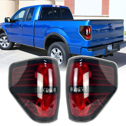 American Modified LED Tail Lights - Chrome Housing - Smoked Lens - AMFMAC00208