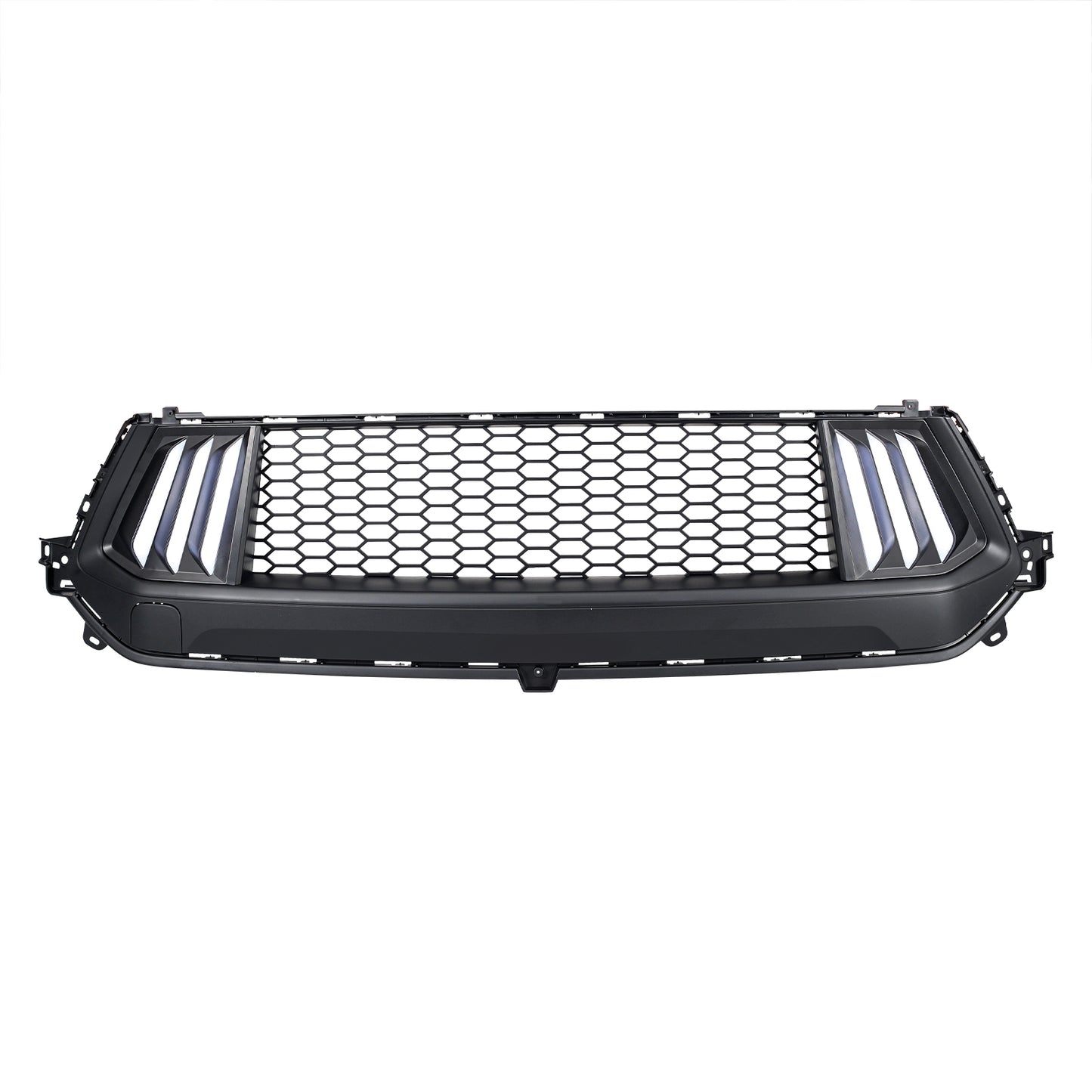 American Modified Knife Style Front Upper Grille With LED DRL And Turn Signals - Matte Black - AMFMCA00105