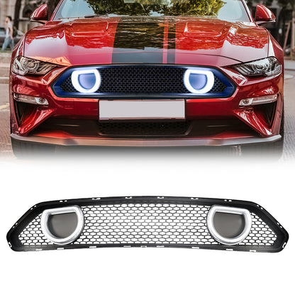 American Modified Mach 1 Style Front Upper Grille With DRL And Turn Signal Lights - AMFMCA00612