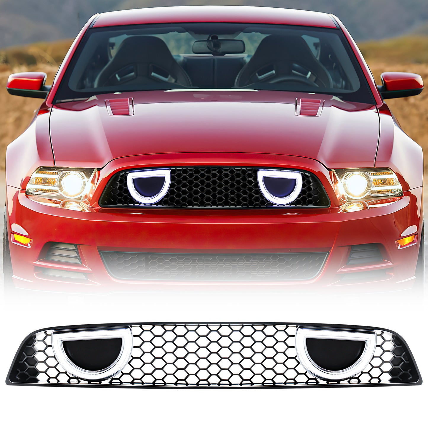 American Modified Boss 302 Style Grille - Matte Black - AMFMCA00614